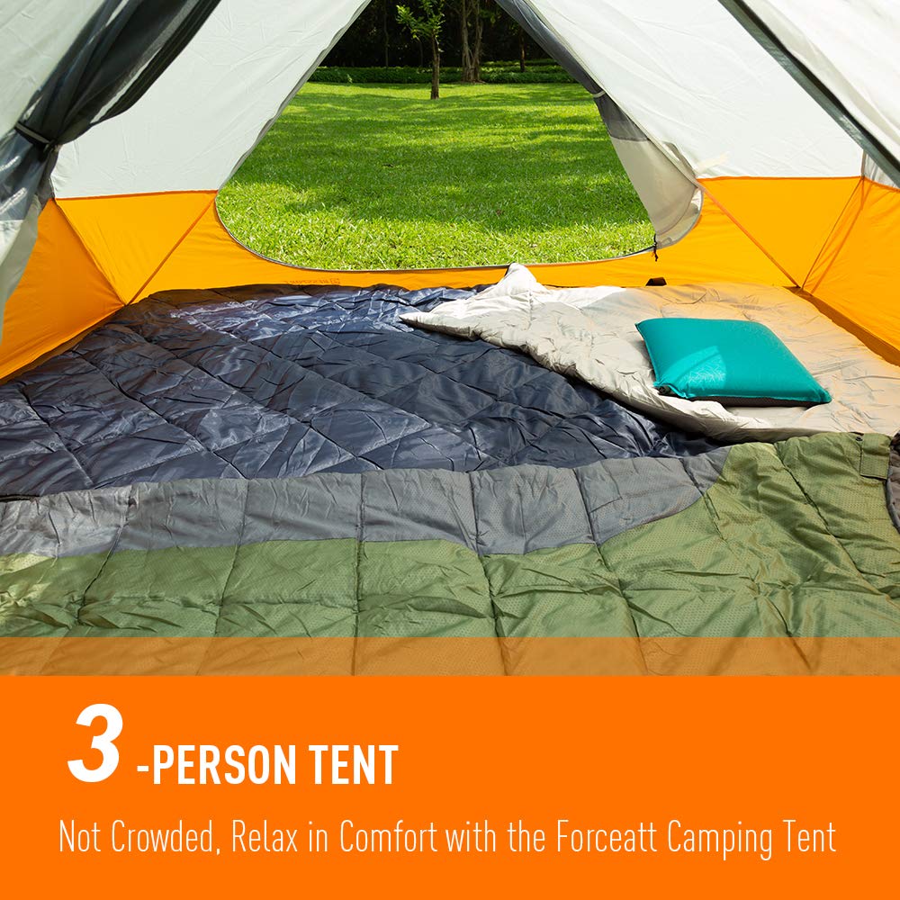 Forceatt Tenda Campeggio, Tenda per 2 Persone, Tenda Ultraleggera per 3-4 Stagioni, Impermeabile e Antivento, Facile da Installare, Adatta a Sport all'Aria Aperta Come Turismo, Campeggio, Trekking