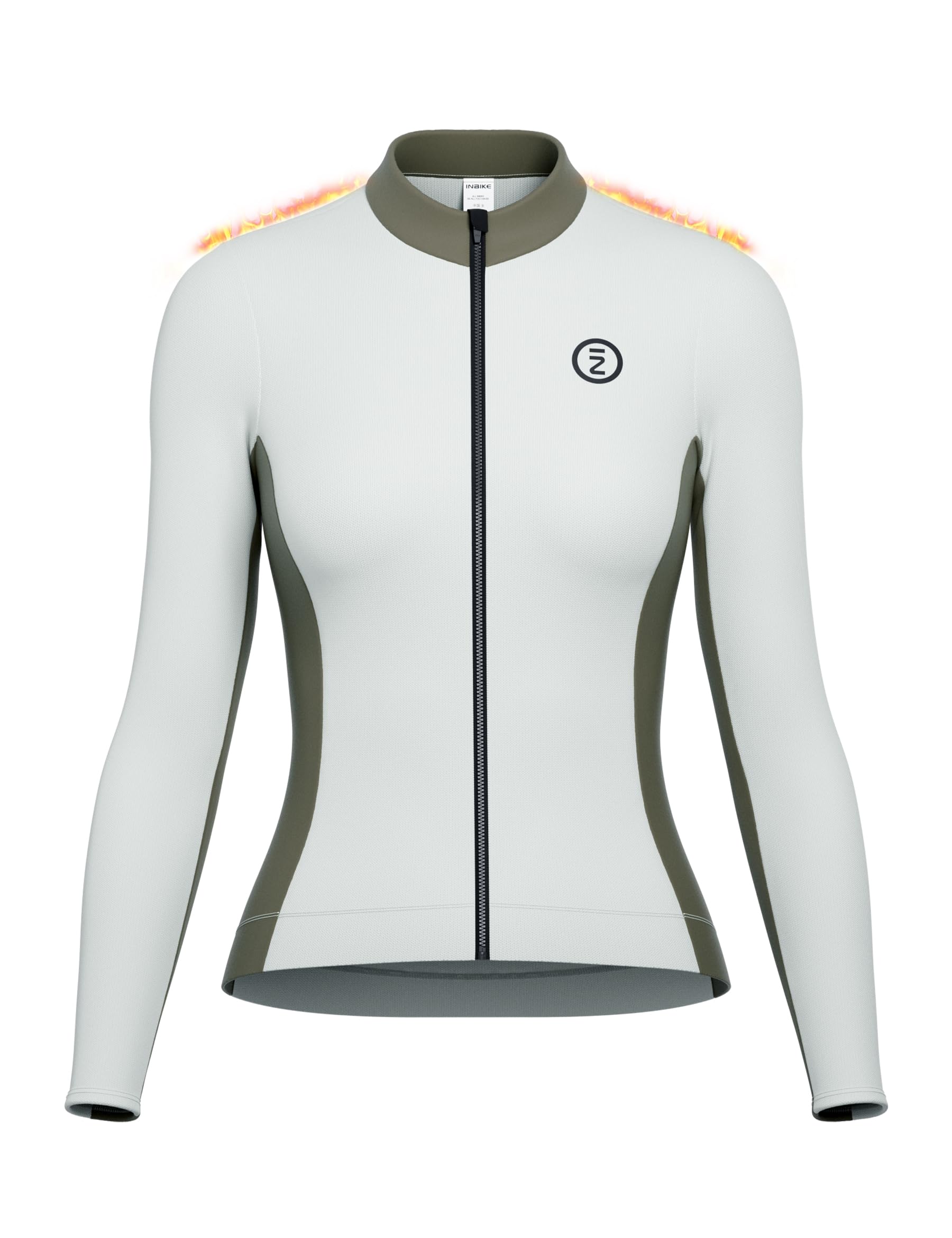 INBIKE Maillot Ciclismo Mujer Invierno Forro Polar Cintura Acentuada Largo Ropa Choque de colores retro LY