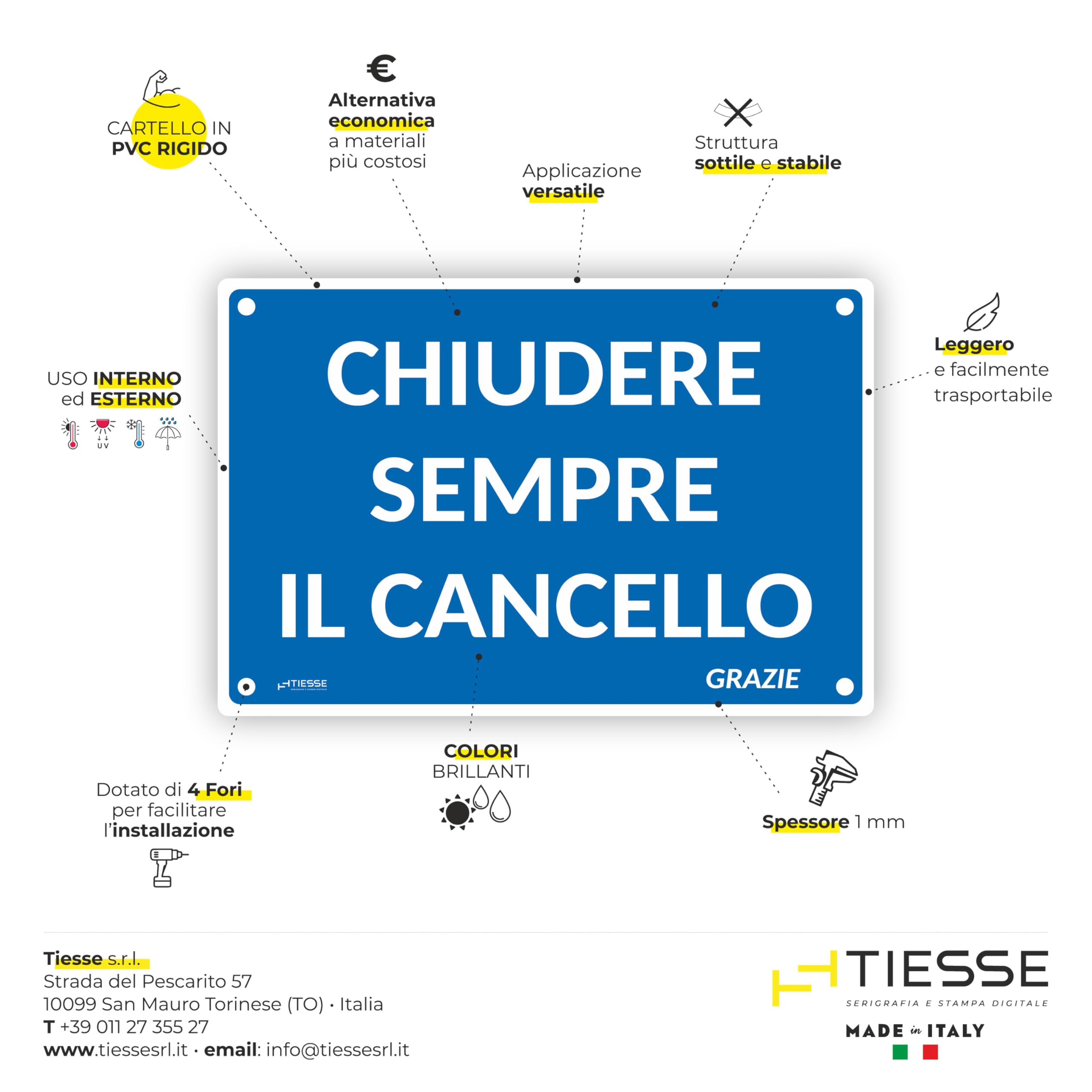 M-ALY CARTELLO SEGNALETICO UNI - chiudere sempre il | FindTheDeal