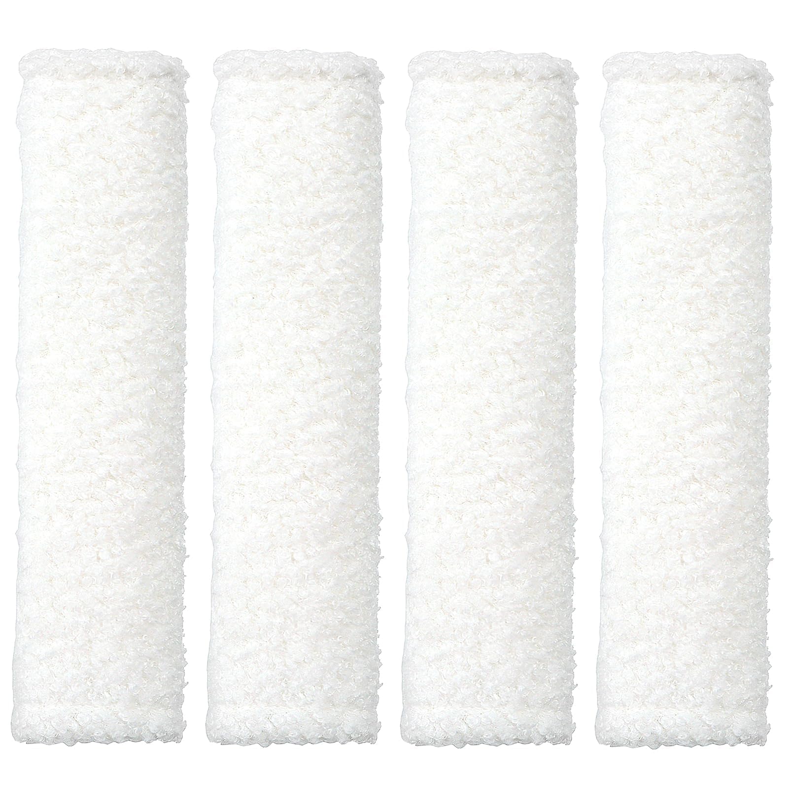 4pcs Copri Cintura di Sicurezza Auto in Lana d'Agnello, Universali e Confortevoli, Perfetti per Auto, Adatti a Bambini e Adulti, Colore Bianco