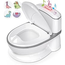 Real Feel Potty Training Toilet for Boys and Girls, Toddler Potty Training Seat with Wipes Storage and Life-Like Flush Sound - Magic Stickers & Disposable Liners - Easy to Clean & Assemble - BabyBond