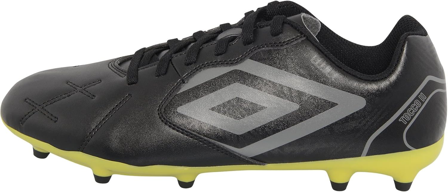Umbro Men's Tocco II League FG Soccer Cleat, Black/Gray, 8