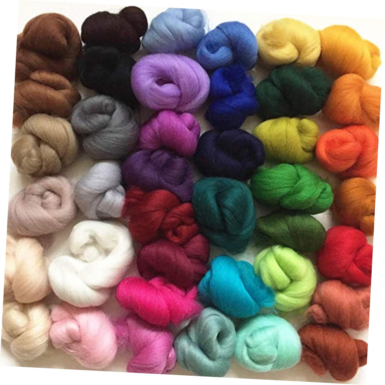 40 Farben Merinofilzwolle 10g für Selbstgemacht und Nassfilzen