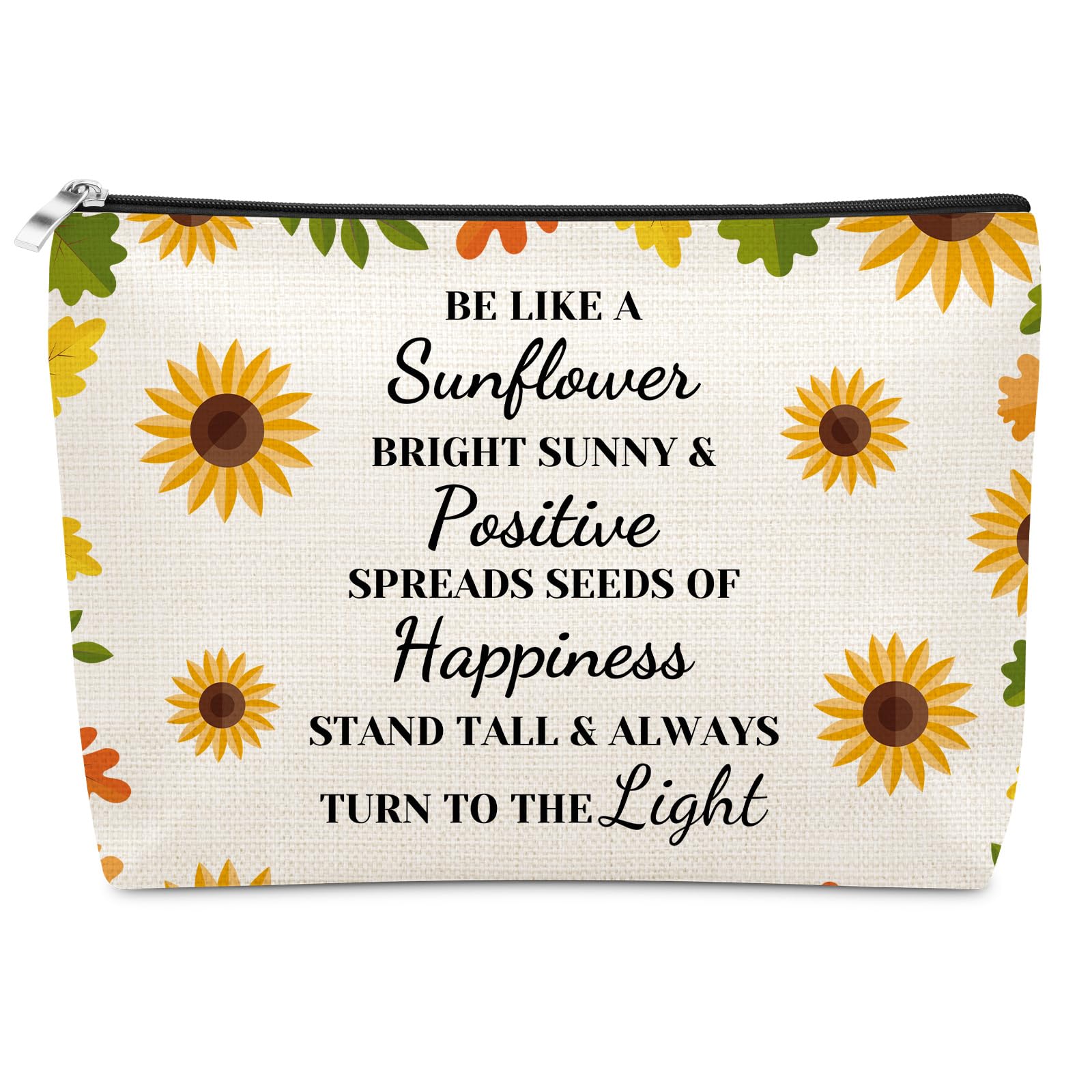 Inspirational Gifts for Women Positive Makeup Bag Motivational Gifts Sunflower Lover Gift Funny Positive Gift for Women Cosmetic Bag Graduation Wedding Birthday Present for Her Best Friend Sister Wife-image-22