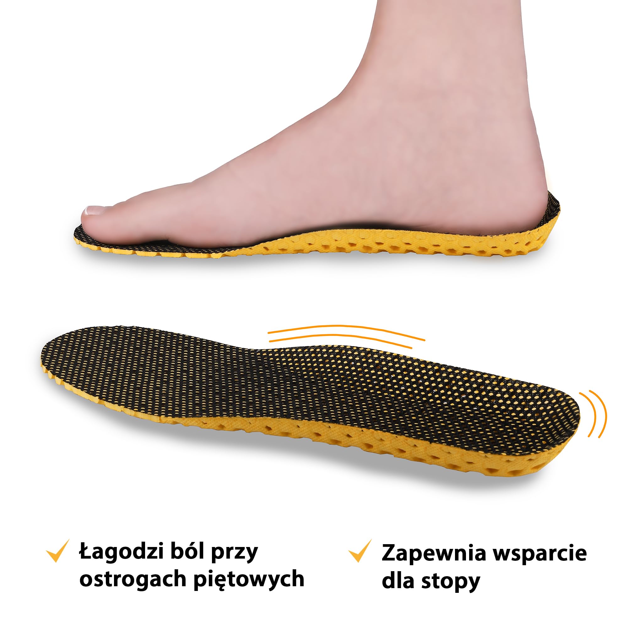 SULPO Amortyzujące wkładki do butów - przeciwpotne - na bolące stopy - z miękkiej pianki EVA - piankowe wkładki sportowe - do biegania trekkingu - do pracy (41-44 EU / 7-10 UK)