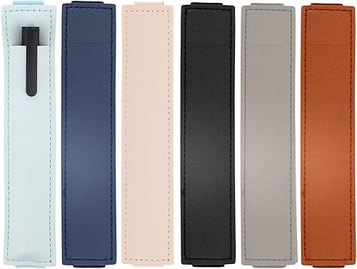 6 soportes para bolígrafos de banda elástica, soporte desmontable de cuero para bolígrafo, funda para bolígrafo de una sola funda para bolígrafo,