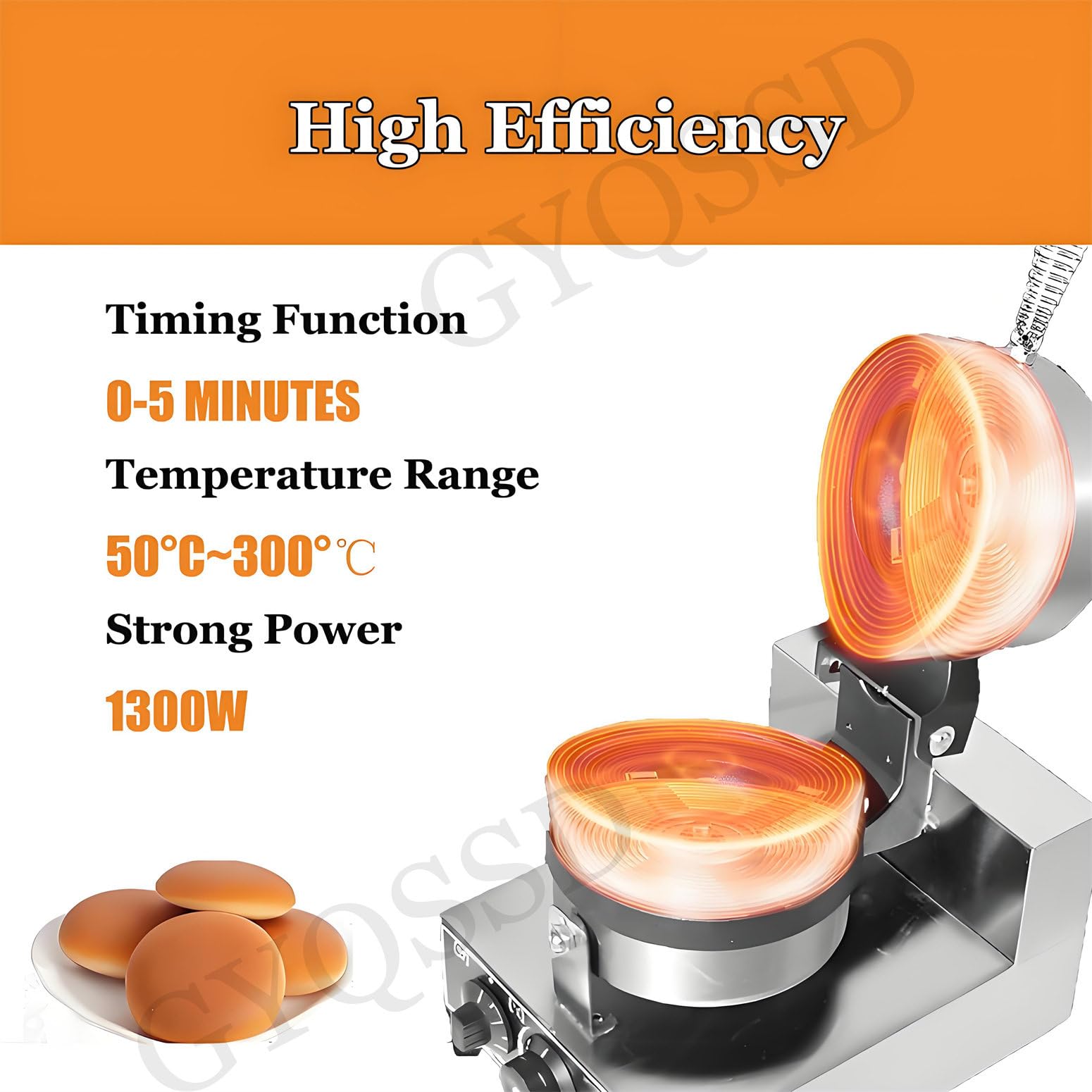 Hamburger Elettrico Commerciale Macchina per Waffle, Macchina per Gelato, Pressa per Panini, Macchina per Panini Antiaderente, Controllo Della Temperatura 50-300°c E Timer Da 5 Minuti,SingleHead