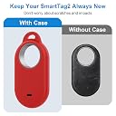 Bougraite 4 Pack Case for Samsung Galaxy SmartTag2, Silicone Protective Holder Compatible with Galaxy Smart Tag 2 with Keychain for Pets, Keys, Luggage, Backpacks, Wallet (Black/Dark Blue/White/Red) gallery image