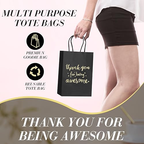 Miniatura 5 de Jetec 50 bolsas de regalo de papel de agradecimiento para trabajadores sociales, voluntarios y voluntarios, con asas para compañeros de trabajo,