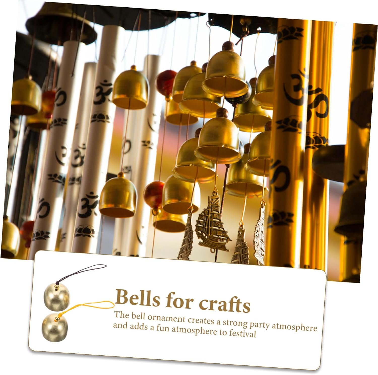 COHEALI 16pcs Vintage Metal Bell DIY Pendant Jingle Bells for Crafts Christmas Decorations