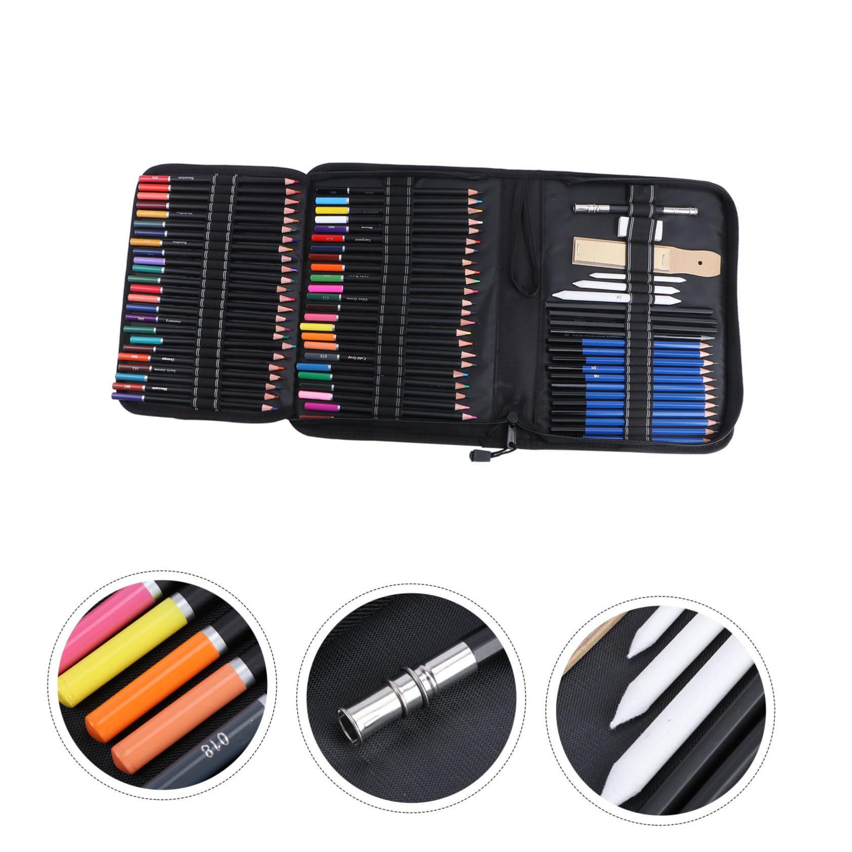 MAGICLULU Juego de 95 Lápices de Colores Bolsa de Lona, Sacapuntas, Extensor para Dibujar y Pintar, para Escuela y Galería