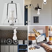 Vista 7 de Paquete de 2 adaptadores de enchufe de luz E26, convierte el enchufe de tornillo mediano en dos tomas de corriente con interruptor de cadena