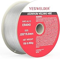 Vista 9 de YESWELDER - Alambre de soldadura de aluminio con silicio, ER4043 de 0.89 mm de diámetro, carrete de plástico ABS fuerte de 1 libra, alambre MIG