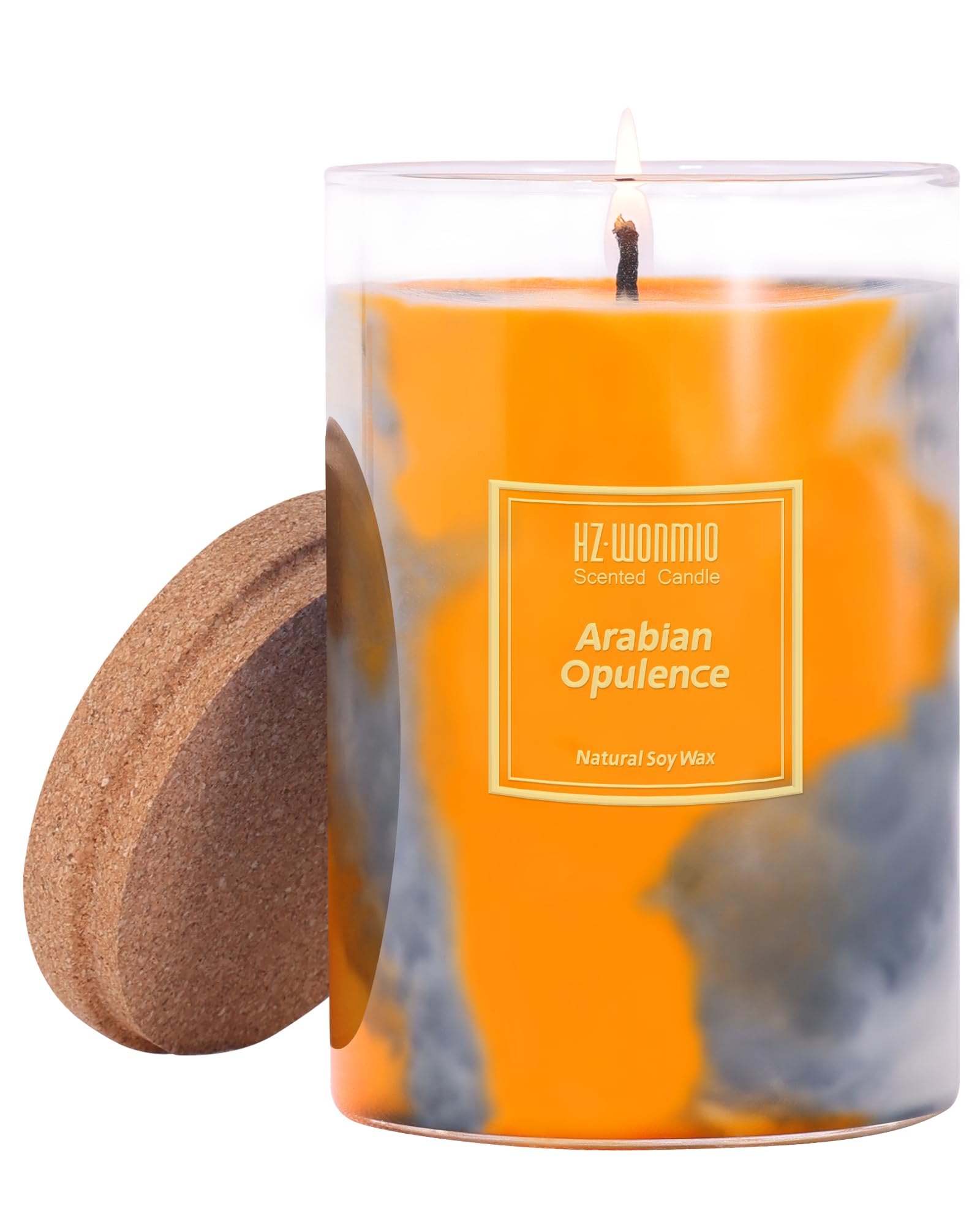 HZ-WONMIO Velas perfumadas |Vela de grosella negra y vainilla|Velas de cera de soja fundidas a mano | 90 horas de combustión Vela de aromaterapia |Efecto Tie-Dye| Regalos de vela de vacaciones para