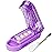 JohnBee Pill Cutter Splitter for Small and Tiny Pills. Adjustable Pill Splitter Accurately Cuts Multiple Pills at Once. Sharp Blade with Safety Guard. Non-Slip Silicone Edge (Dark Purple)