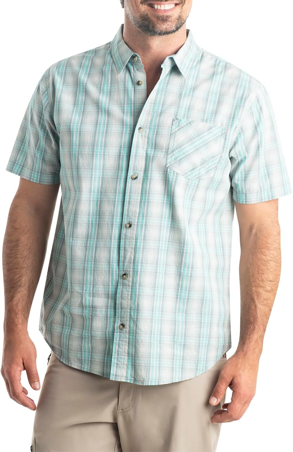 Legendary Whitetails Mens Poplin Short Sleeve Button Down Shirt - Image 2