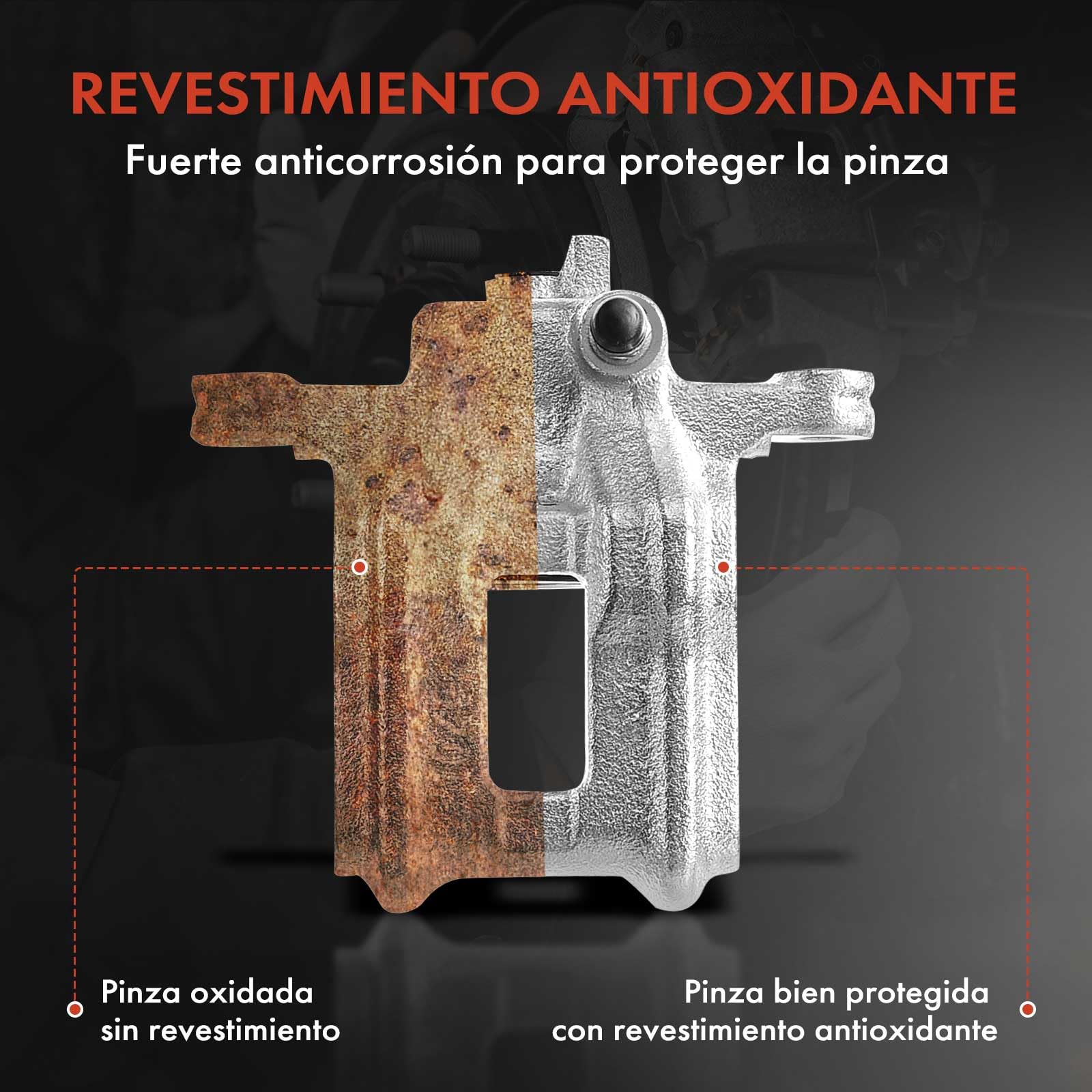 Frankberg 2 pinzas de freno pinza de freno 93172171 | Al frente, izquierda, bien, Fundición de aluminio; Compatible con: 9-3 Convertible YS3F, Croma 194, Vectra C Z02