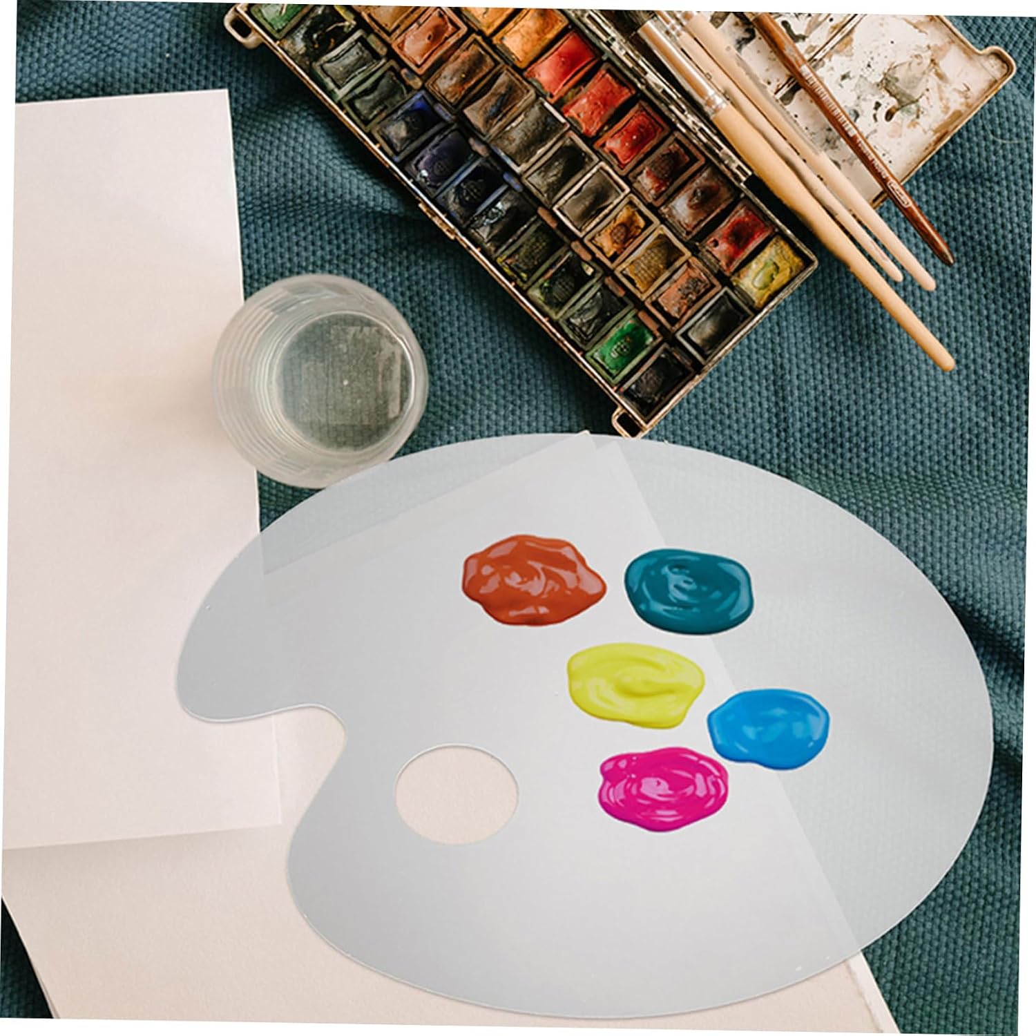 Gadpiparty 1pc Handheld Acrylic Color Mixing Tray Palette for Watercolor Oil Painting Easy to Clean Art Painting Board Present for Artists and Beginners