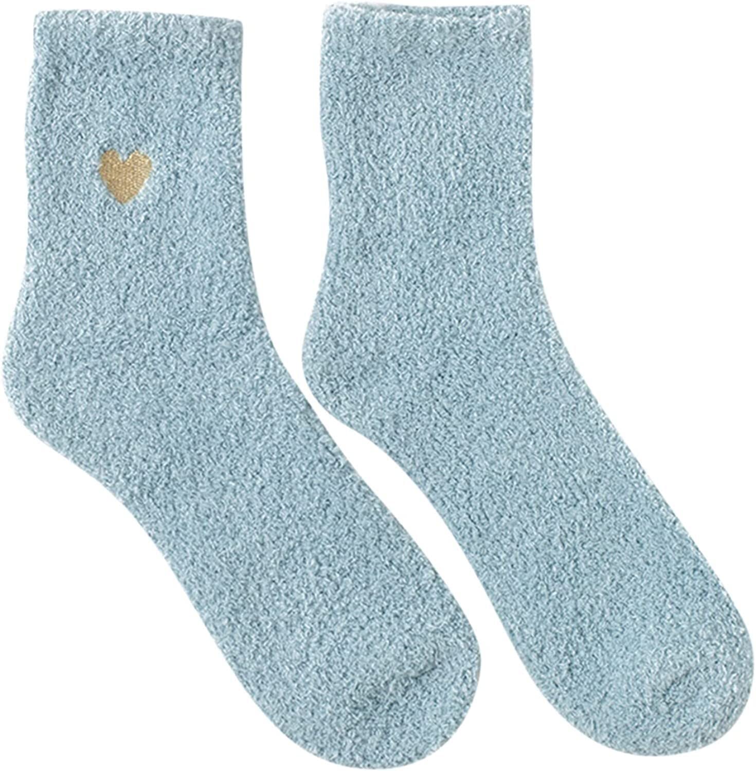 Skarpetki Oddychające 12 Par Zimowych Skarpet Termicznych Women Love Heart Pattern Fluffy Super Soft Warm Antypoślizgowe