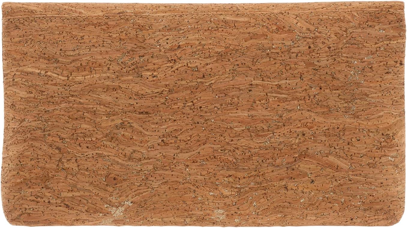 JNB Women's Cork Material Foldover Clutch with Tassel