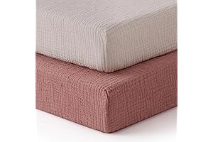 Blissful Diary Muslin Fitted Crib Sheets for Gir 2 Pack