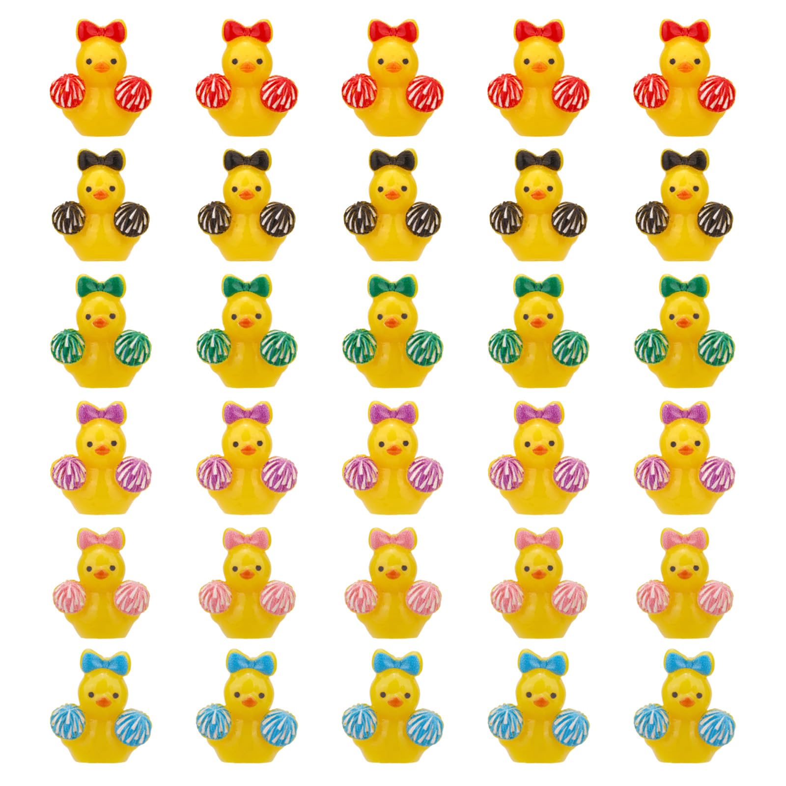 60pcs Mini Resin Cheerleader Ducks