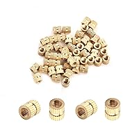 Vista 22 de MroMax Tuercas de inserción moleteadas M3, rosca hembra M3x10x5mm Tuercas de incrustación de cobre métricas a través de roscado prensado encajar