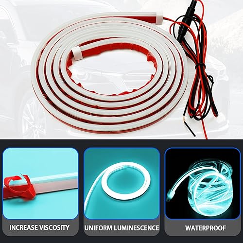 Miniatura 3 de Tira de luces LED para capó de automóvil, luces exteriores para capó de automóvil, 71 pulgadas, accesorios universales para automóvil, guía de capó