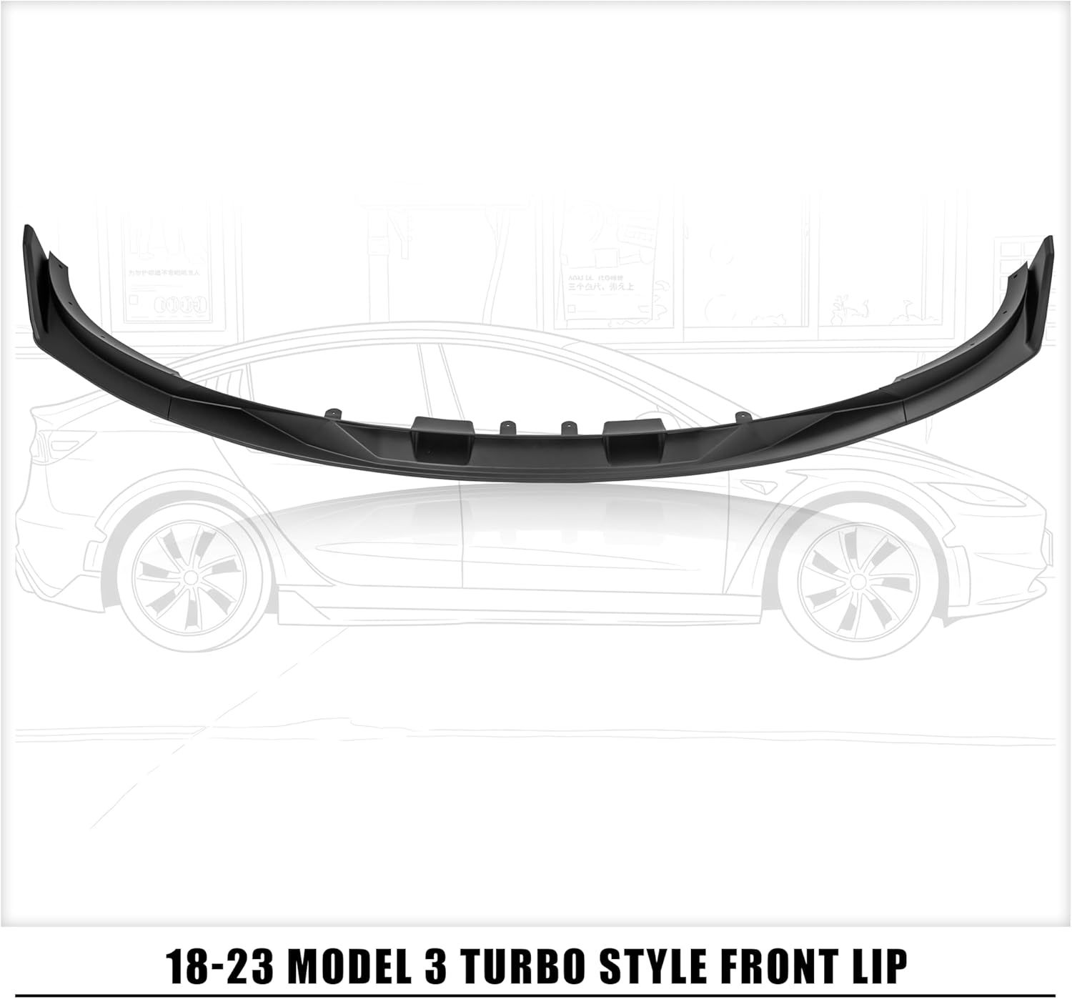 Front Lip Compatible with 2017-2023 Tesla Model 3, Bumper Air Dam Lower Chin Splitter Protection Body Kit Fits for 2017 2018 2019 2020 2021 2022 2023 (Glossy Black Pattern)