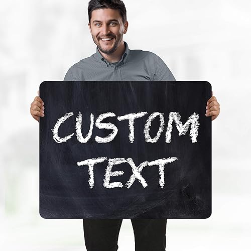 Miniatura 203 de My Sign Center - Letrero personalizado, 11 colores de fuente, 13 estilos de fuente, 4 opciones de agujero, 22 tamaños, 8 x 32 pulgadas, sin óxido,