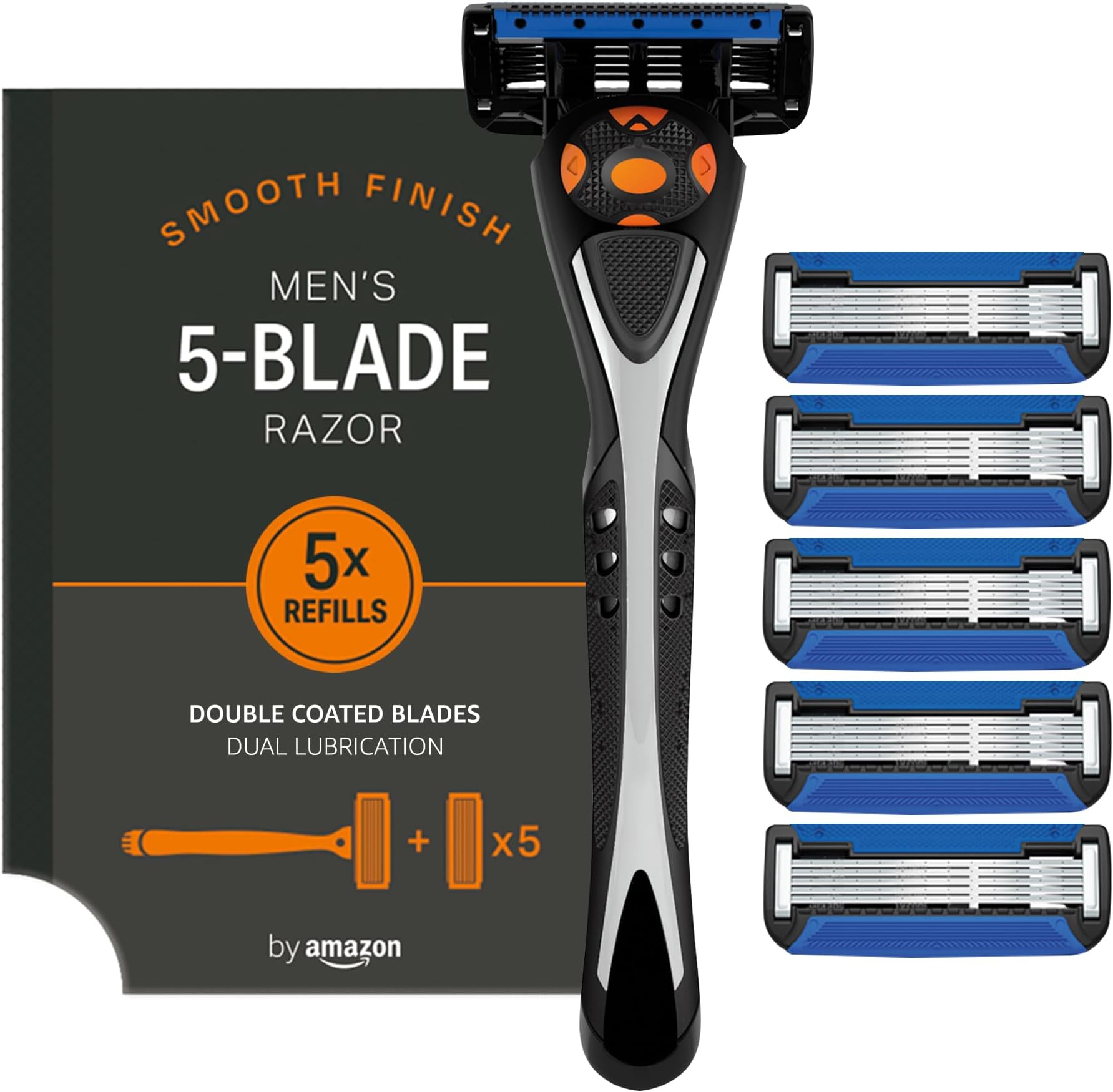 by Amazon Male 5 blade men's razor with 5 Count refill