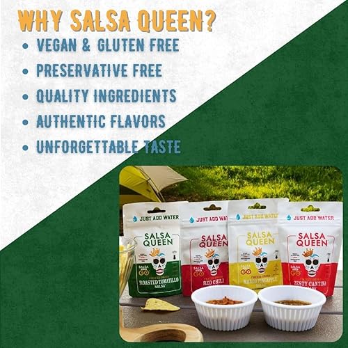 Vista 12 de Salsa Queen Salsa gourmet liofilizada Cantina Ingredientes frescos Vida útil de más de 3 años No necesita refrigeración Vegana, cetogénica