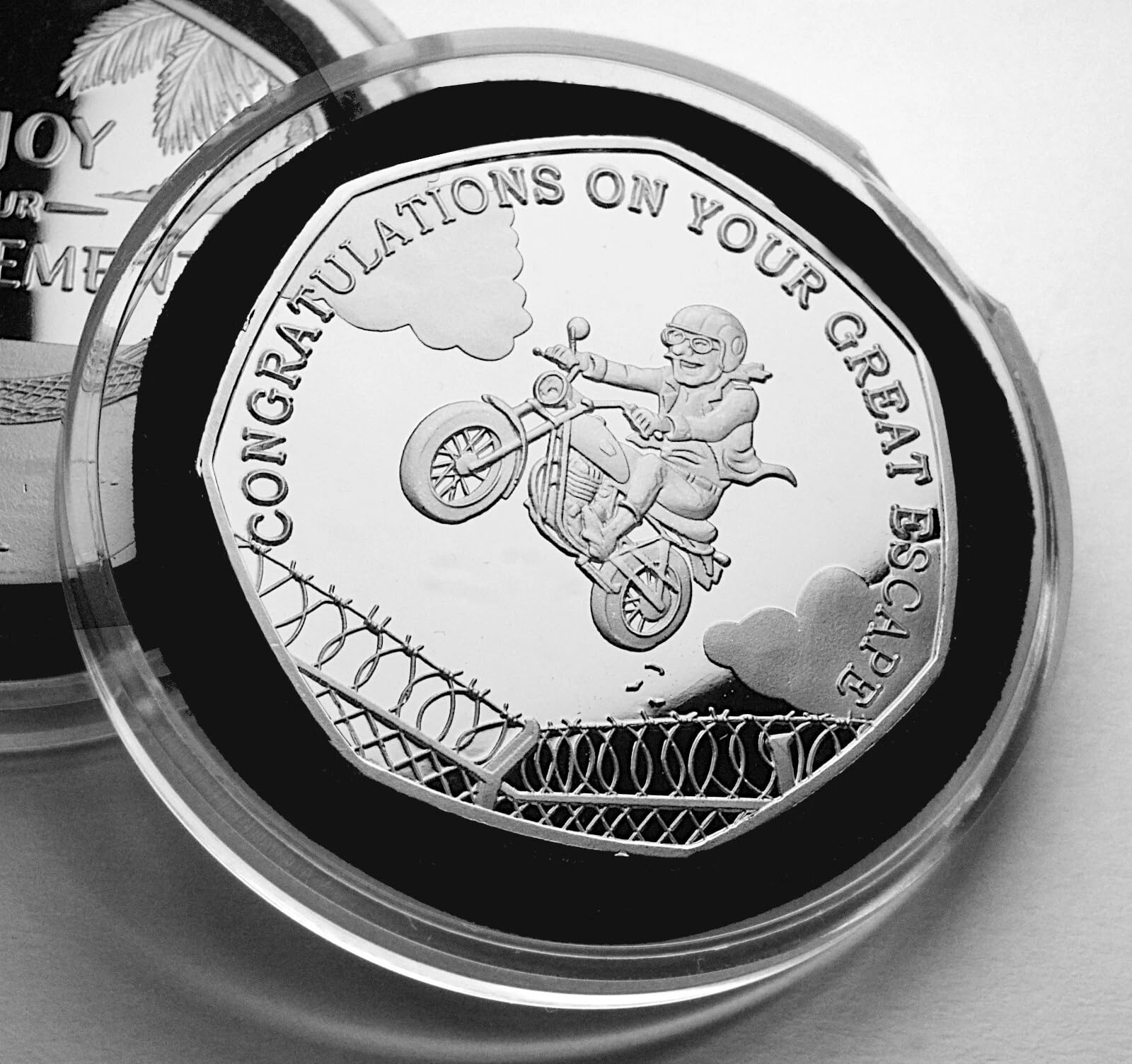 The Commemorative Coin Company Silver Happy Retirement Commemorative In Capsule. Great Escape Retirement Gift/Present/Work/Boss/Colleague