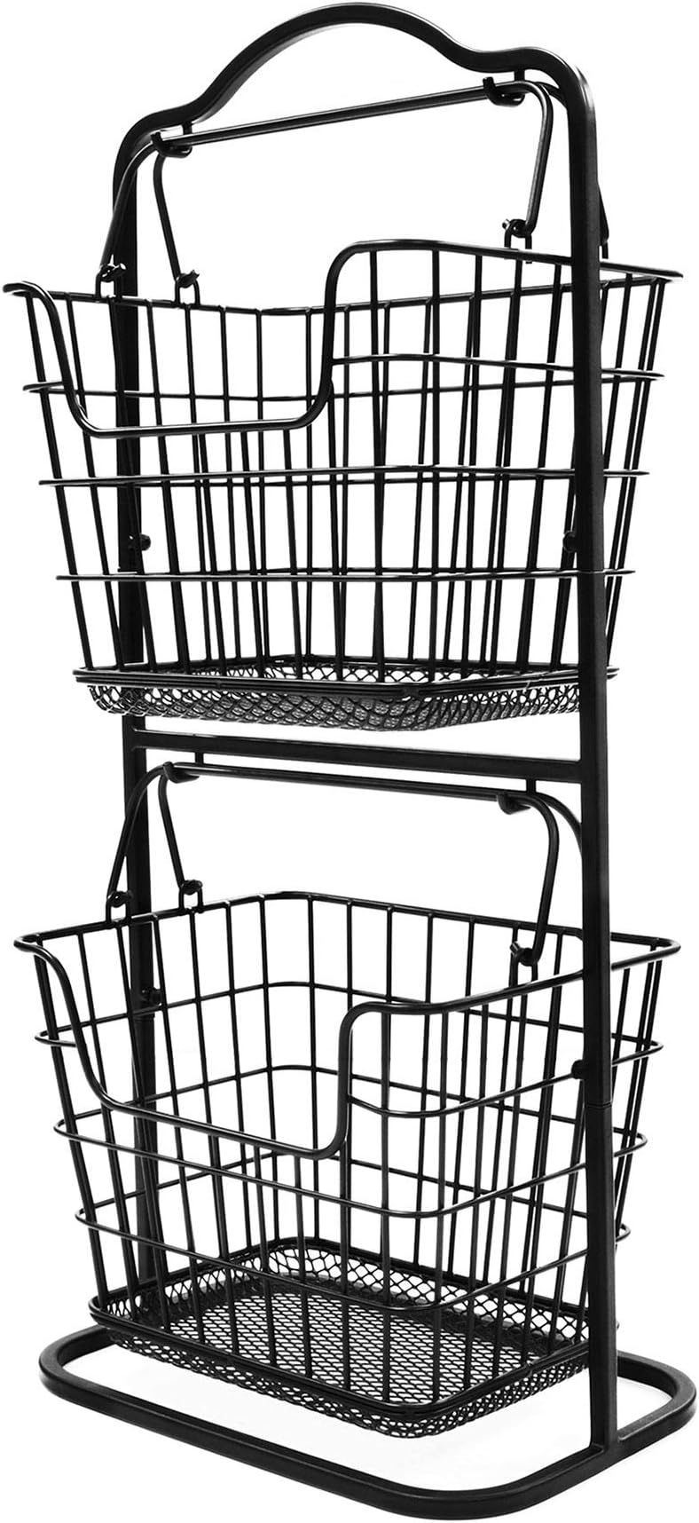 2-Tier Countertop Mini Fruit Basket Storage Stand Organizer