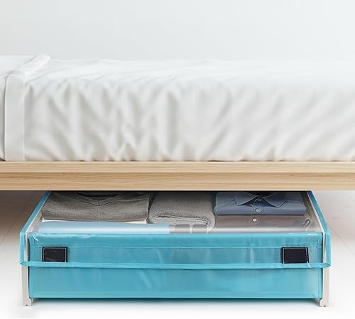 Almacenamiento debajo de la cama con ruedas - Contenedores de almacenamiento debajo de la cama sin esfuerzo para ropa y zapatos - Cajones