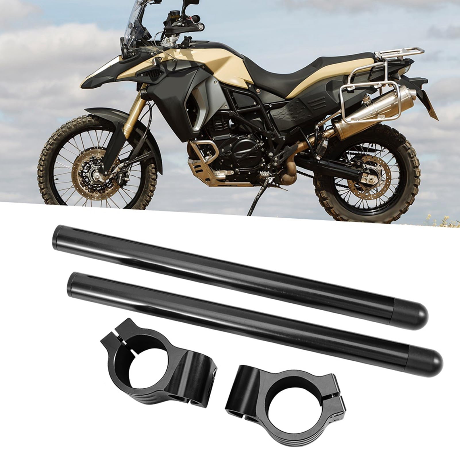 Pince de moto universelle de 43 mm sur la fourche de guidon en aluminium ensemble de poignées séparées (noir) U6g340 43mm Universel Moto Clip Sur Guidon Fou