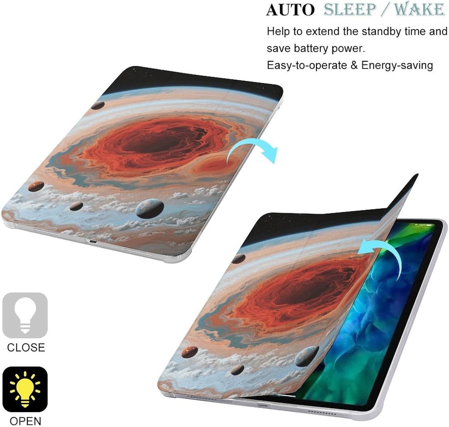 Jupiter Red Spot 12.9 in Trifold for iPad Case with Pencil Holder image 3