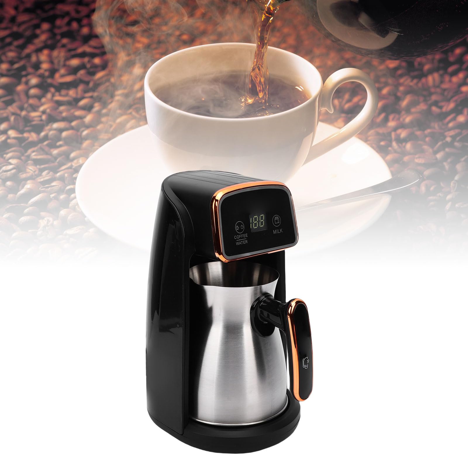 Macchina per caffè Turco, Bollitore per tè Portatile Bollitore Elettrico Pentola per caffè con Manico per Ufficio di Viaggio a Casa