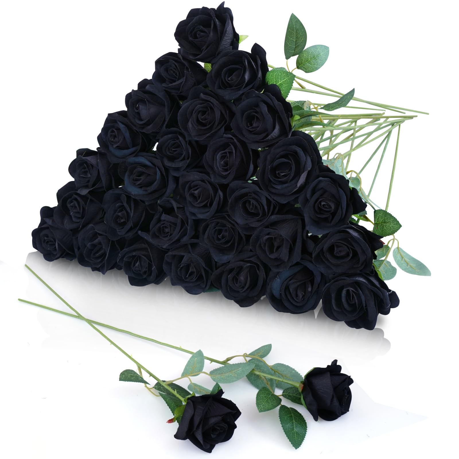 LPREUTWN 30pcs Fake Roses Artificial Silk Flowers