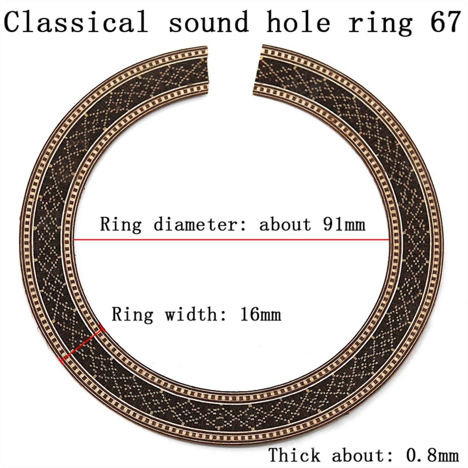 FLFL 3 Piezas De Madera De Incrustación De Orificio De Sonido De Guitarra Clásica para Guitarra Clásica Partes Guitarra