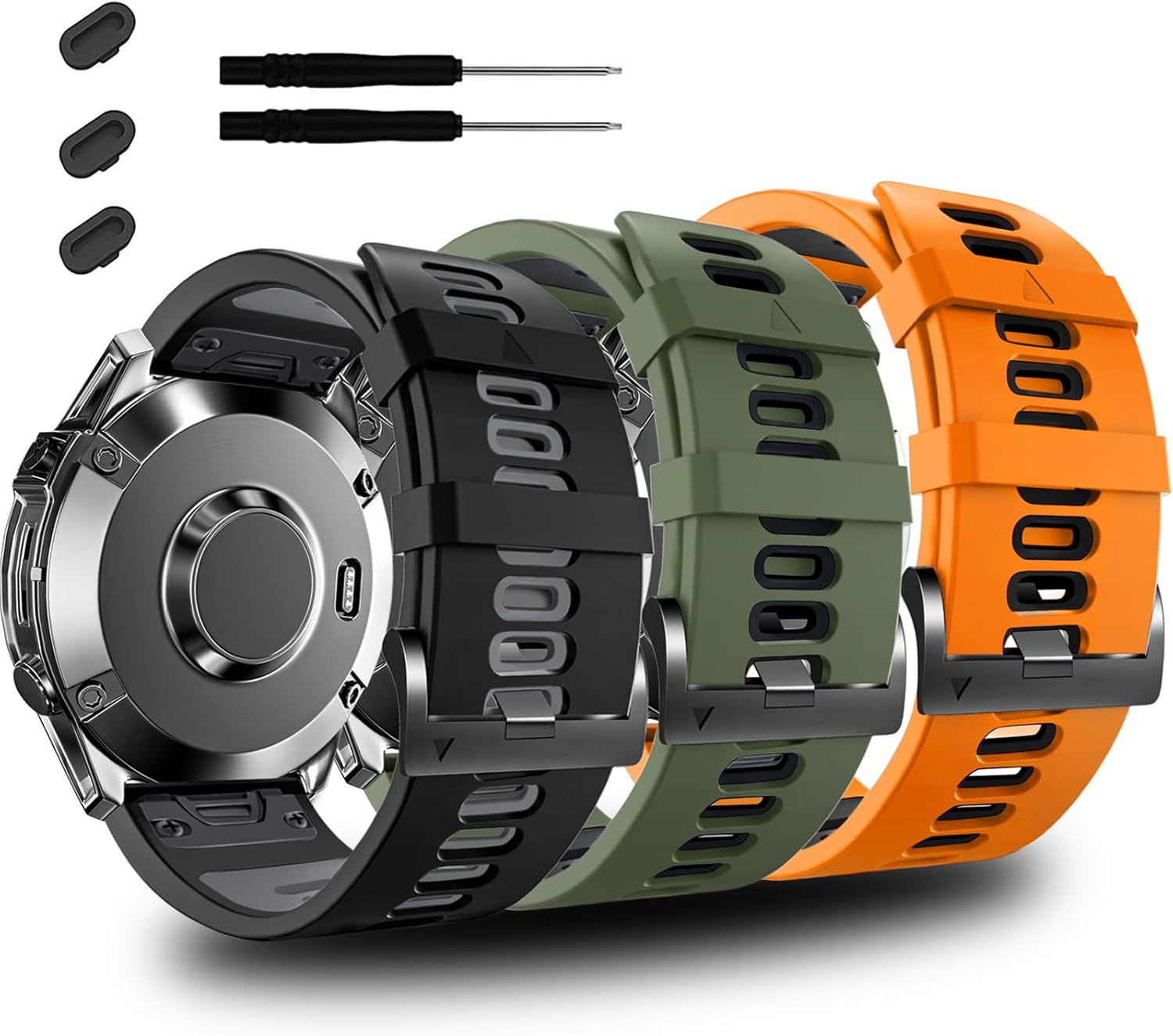 ZPJPPLX 26mm Easy Fit Watch bands For Tactix 8/Fenix 8 7X Pro 6X 5X,Soft Silicone Sport Straps Compatible for Garmin Tactix8/7/Fenix 6X Pro/5X Plus/Enduro3 2/Descent Mk2i/3i Epix Pro quatix 8 51mm - Image 5