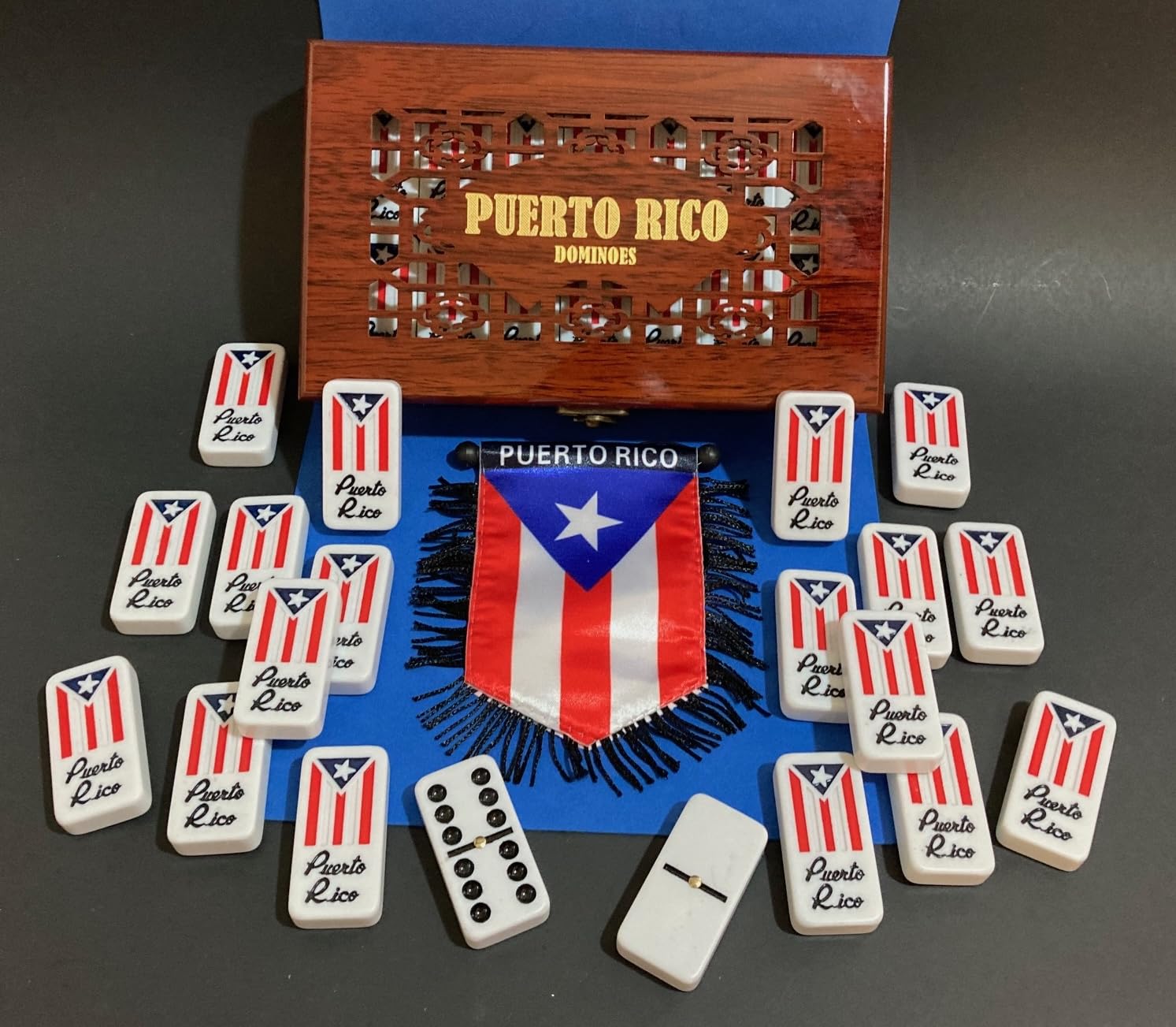 Puerto Rico Classic Double Six Juego de dominó – Calidad Premium con estuche de almacenamiento de madera 5