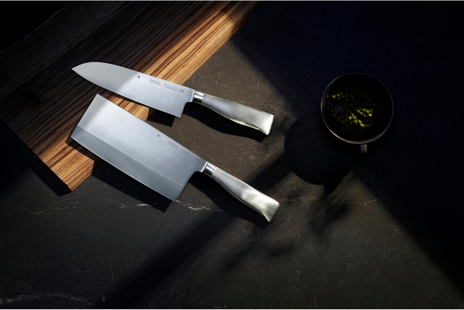 WMF Grand Gourmet Set of 2 Forged Chef Santoku Knives and Axe, Made in Germany