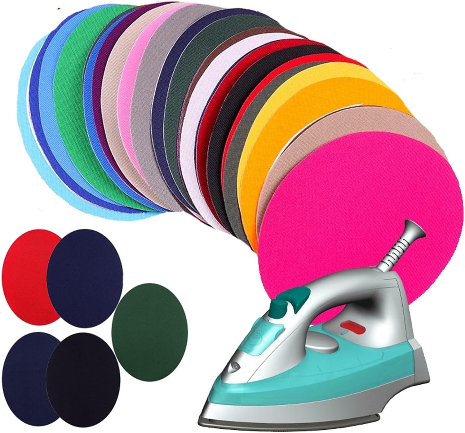 Iron Patches for Clothing 40PCS Multiple Colors Available Clothes Repair Patch Iron On Patches for Clothing Jeans Fabric DIY Sew for Repairing Hole&Tear Easy Iron-On Application(PE7512CT)