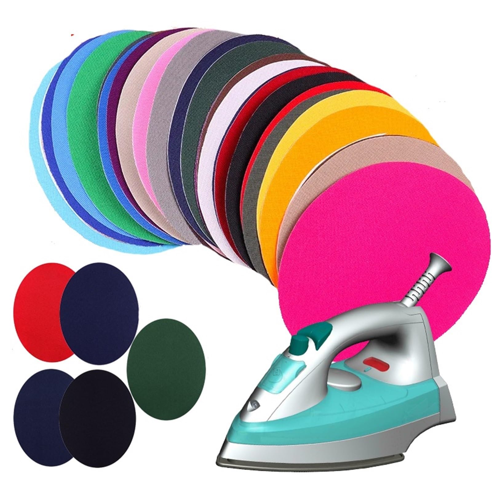 Aufnäher zum Aufbügeln für Kleidung, 40 Stück, mehrere Farben erhältlich, Reparaturflicken zum Aufbügeln für Kleidung, Jeans, Reparaturstoff, DIY, Nähen, Stoffreparatur (PE7518CT)