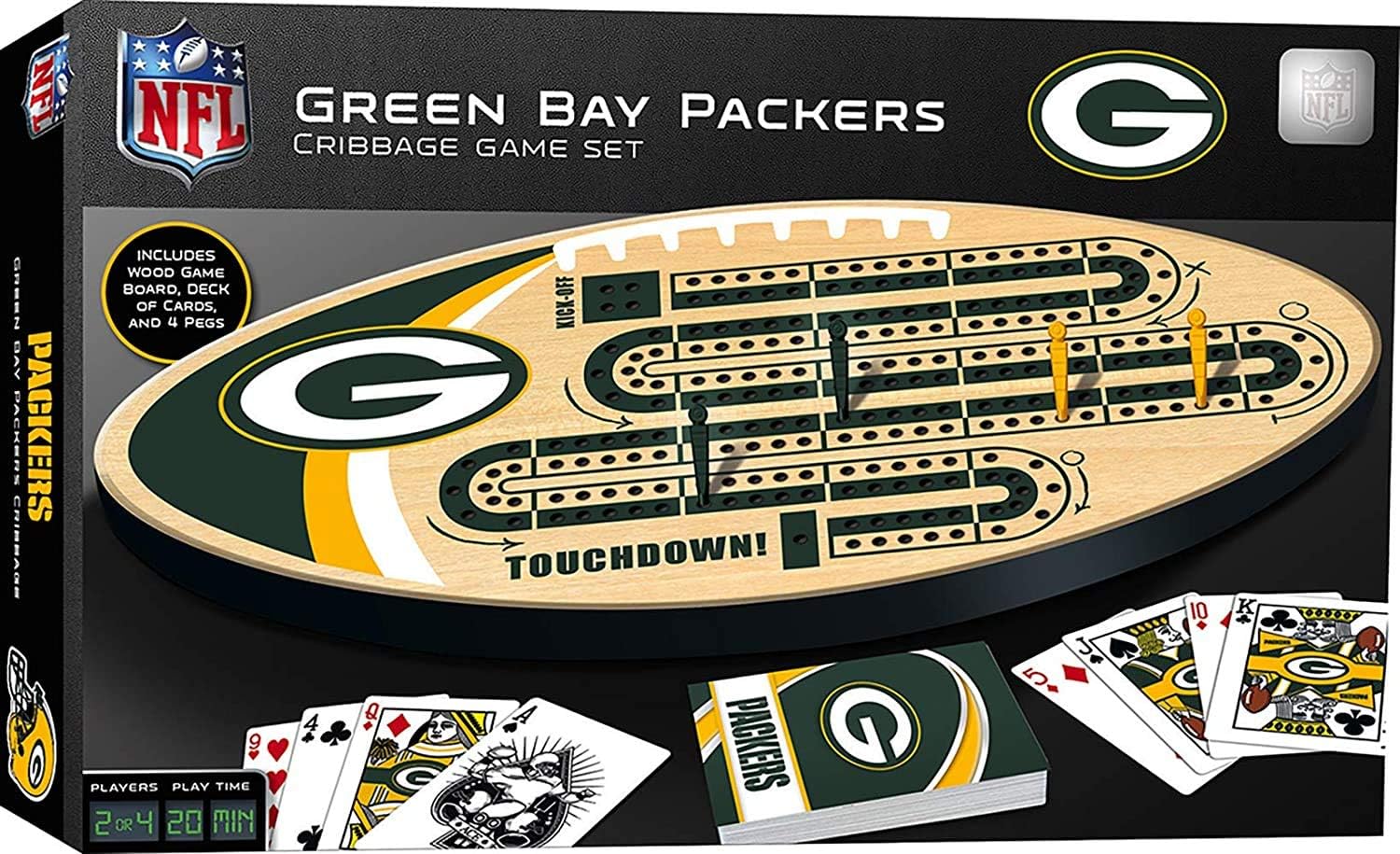 MasterPieces NFL Green Bay Packers Cribbage Game Set, 14" x 40"