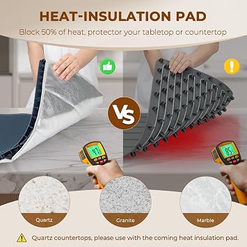 Homelove Warming Mat for Food - 7 Temps, 8H Timer, for Buffets Party Navy
