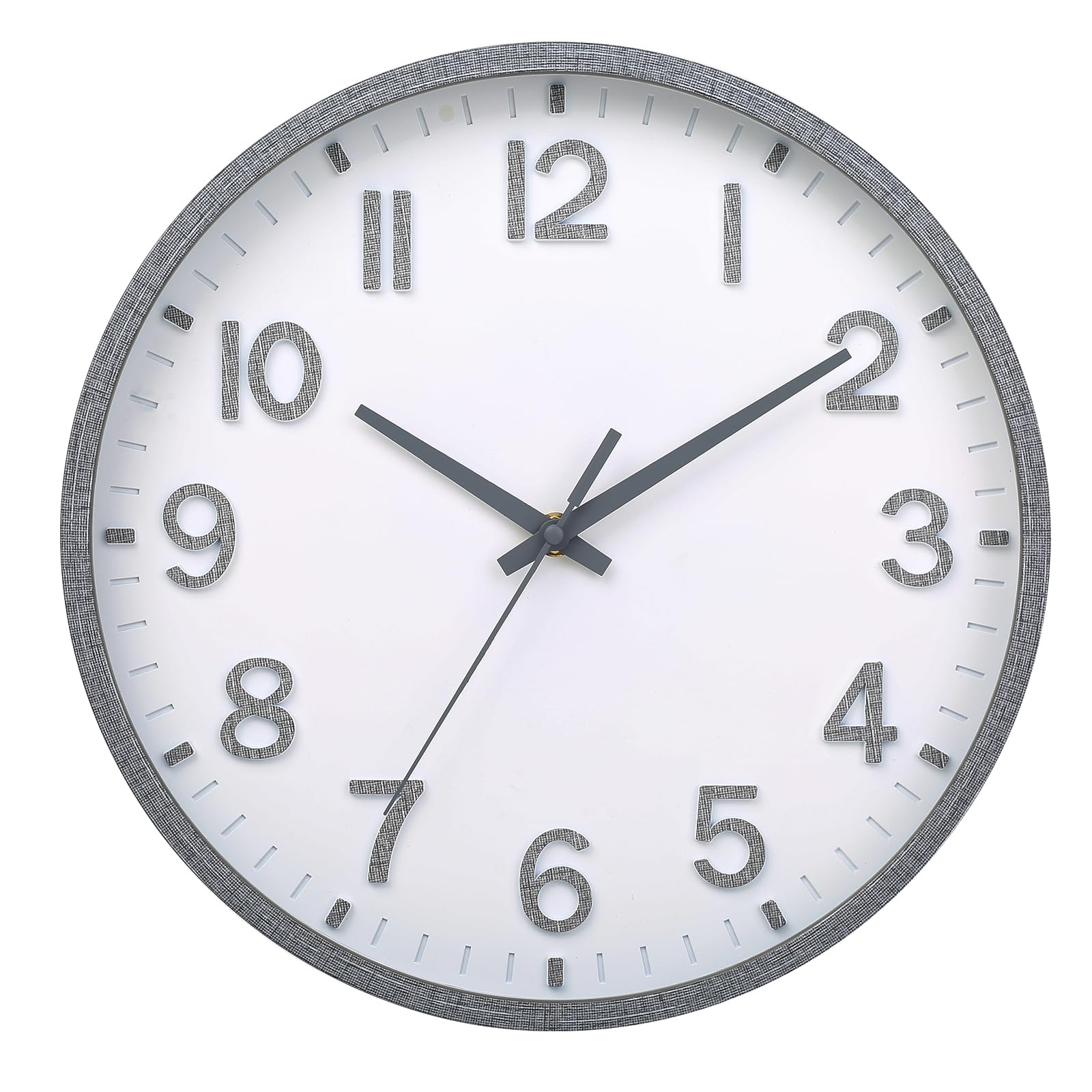 Moiubik Wall Clock 8" Silent Non-Ticking,Modern Wall Clocks Battery Operated for Living Room Bedroom Kitchen Office Classroom Decor(Gray checkered) โ image 1