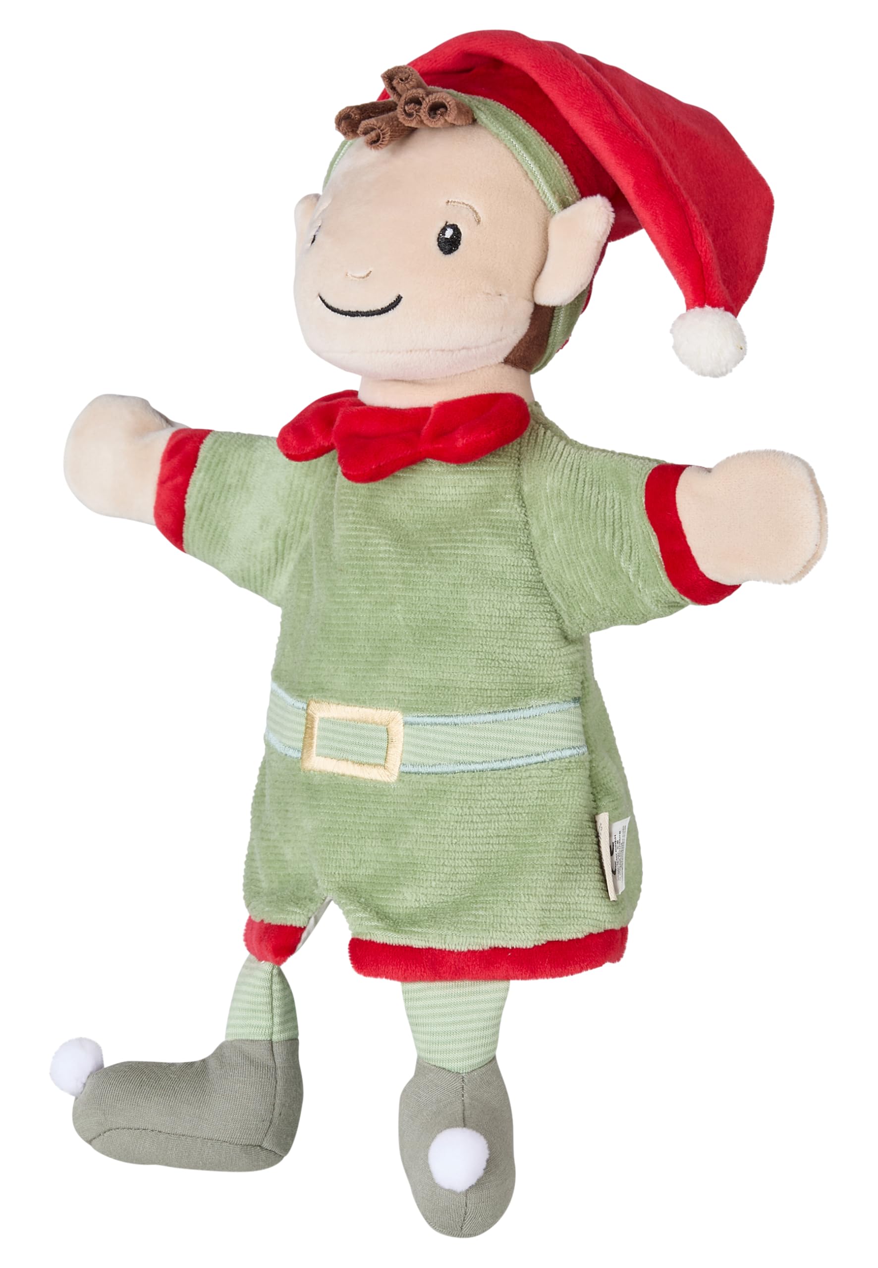 Sterntaler Hand Puppet Gnome, Children's and Baby Toy, Soft Fluffy Cute Neckerchief, Padded with Polyester Wadding, 31 × 27 × 7 cm - Stone Green