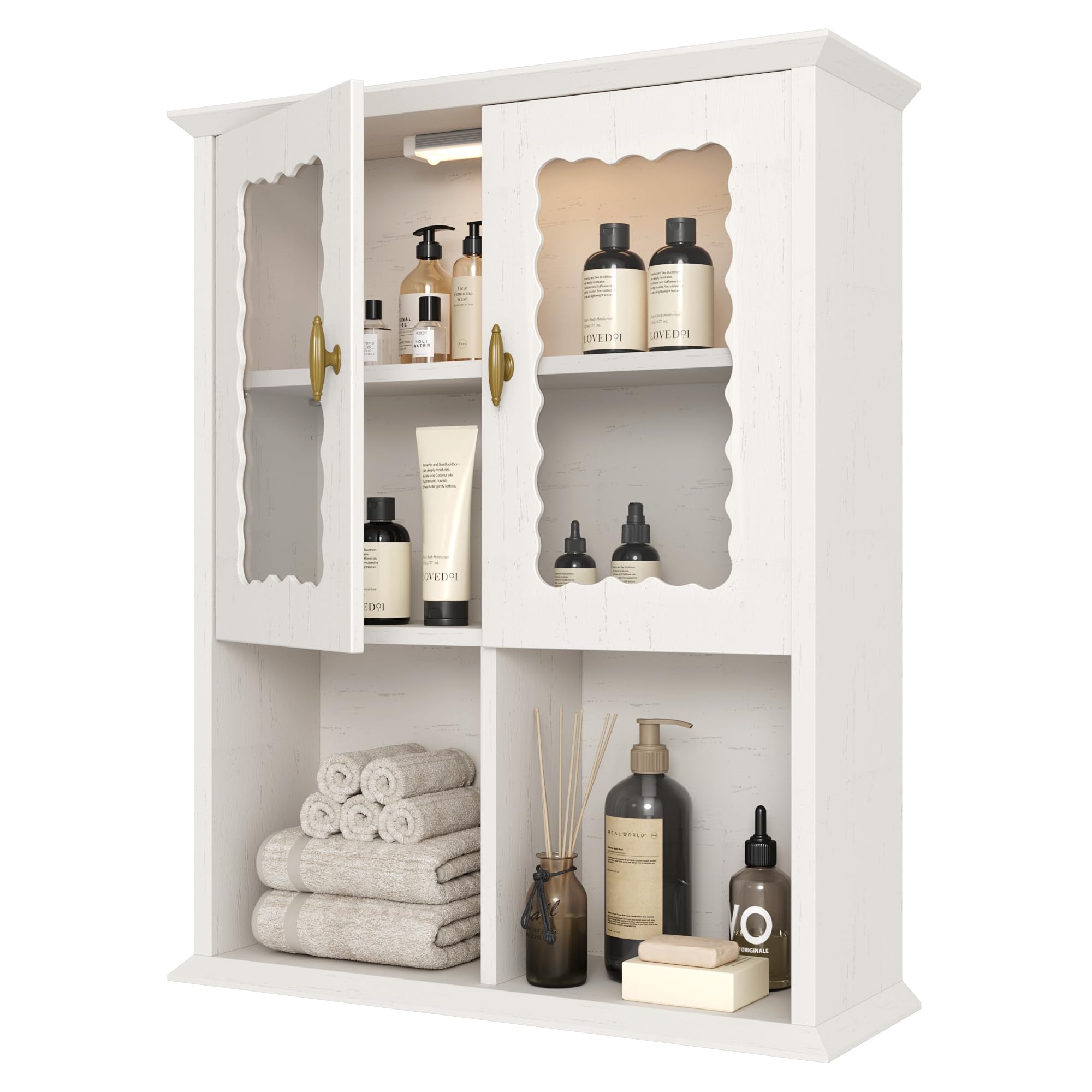 CJL Bathroom Wall Cabinet with Motion Sensor Led Light, Over The Toilet Storage Cabinet, 23.6'' x 29.5'' Medicine Cabinet of Mid-Century Modern Design